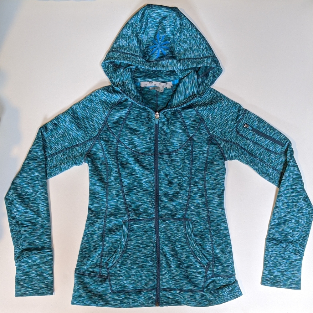 Athleta Strength Zip Hoodie, Space Dye Blue | XS